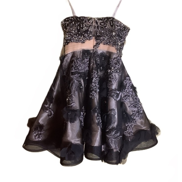 Jovani Black Embellished Backless Bustier Prom Dress Size 0 - Picture 3 of 13